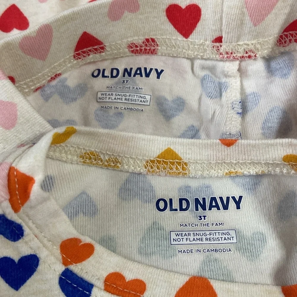 Old Navy rainbow hearts matching set girls size 3T pajamas Lovecore softgirl